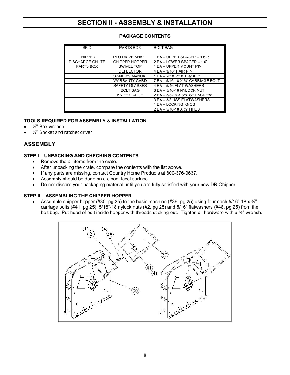 Assembly | DR Power 3-Point Hitch Top-Discharge User Manual | Page 8 / 32