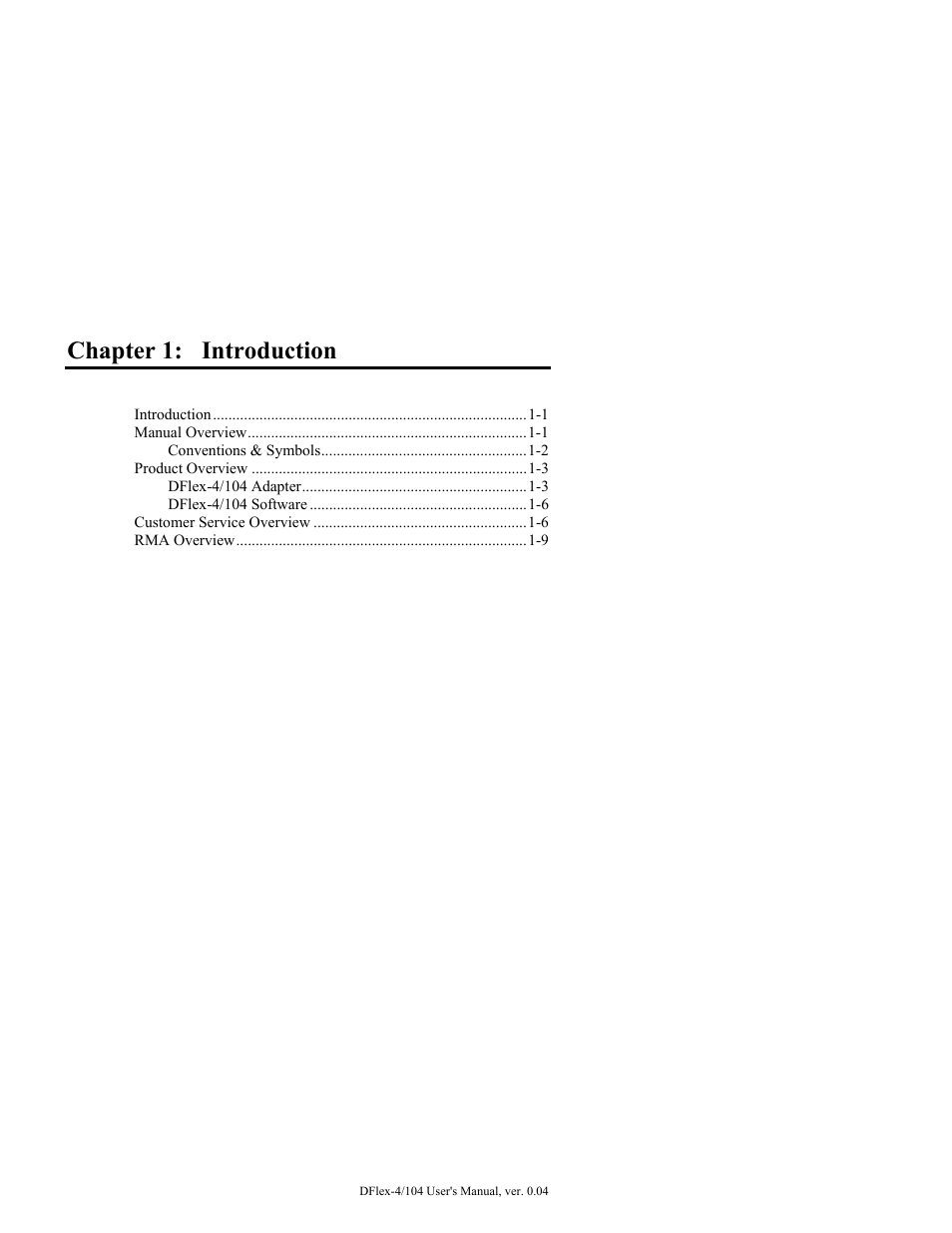 Chapter 1: introduction | Connect Tech DFlex-4/104 User Manual | Page 11 / 82