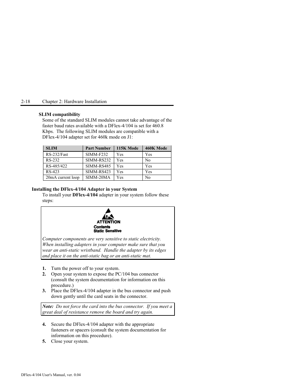Slim compatibility -18 | Connect Tech DFlex-4/104 User Manual | Page 42 / 82