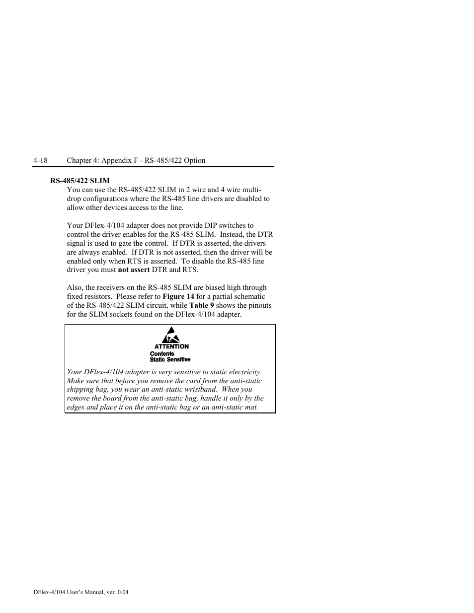 Rs-485/422 slim -18 | Connect Tech DFlex-4/104 User Manual | Page 68 / 82