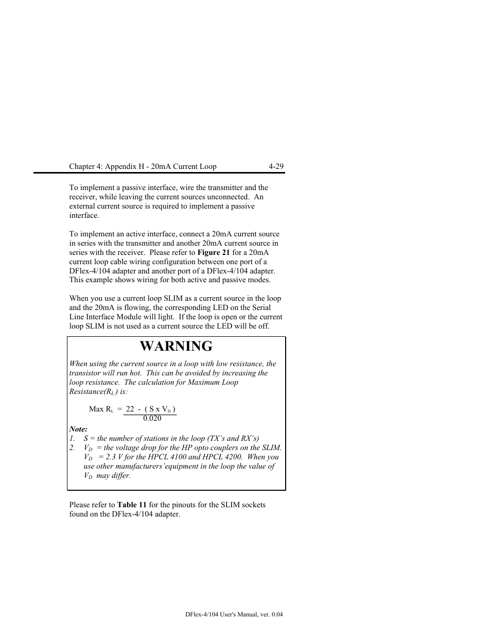 Warning | Connect Tech DFlex-4/104 User Manual | Page 79 / 82