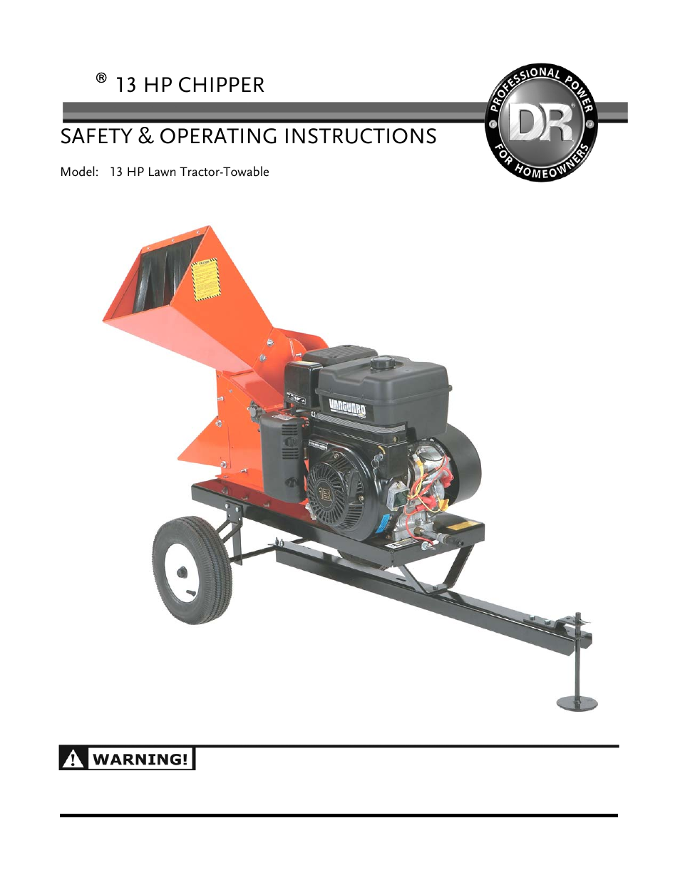 DR Power 13 HP Towable User Manual | 56 pages