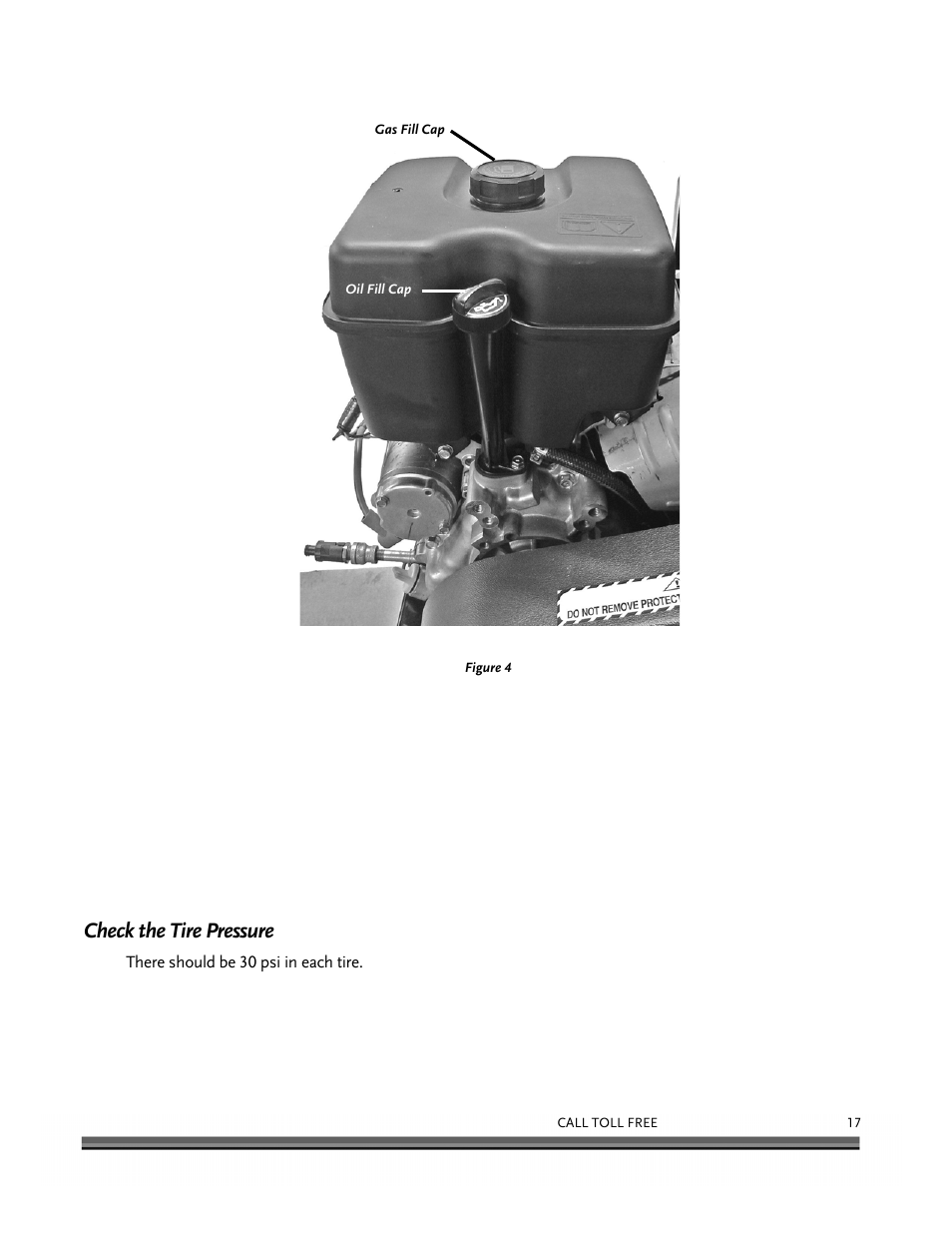 Check the tire pressure | DR Power 13 HP Towable User Manual | Page 21 / 56