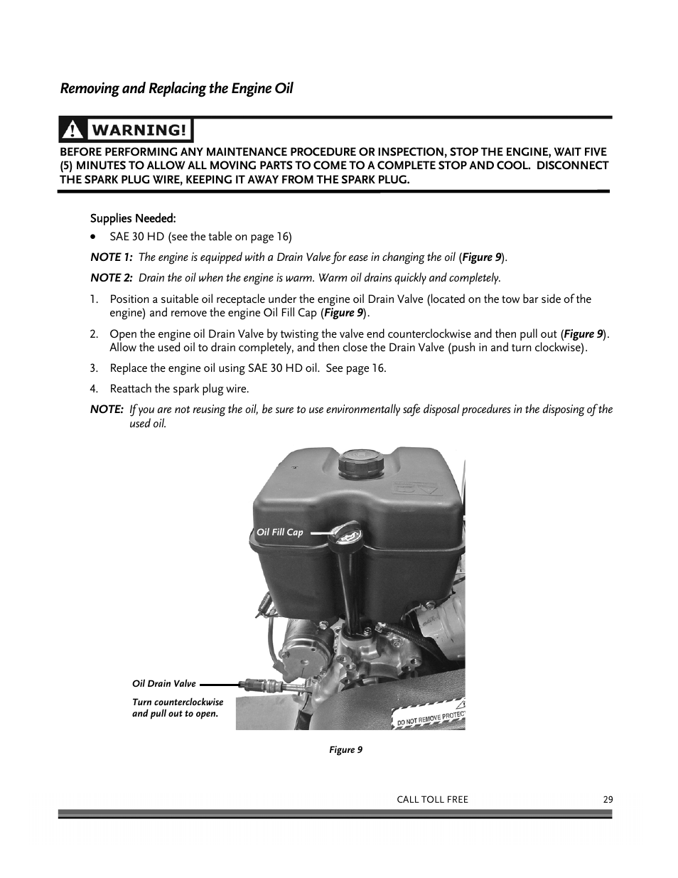 Removing and replacing the engine oil | DR Power 13 HP Towable User Manual | Page 33 / 56