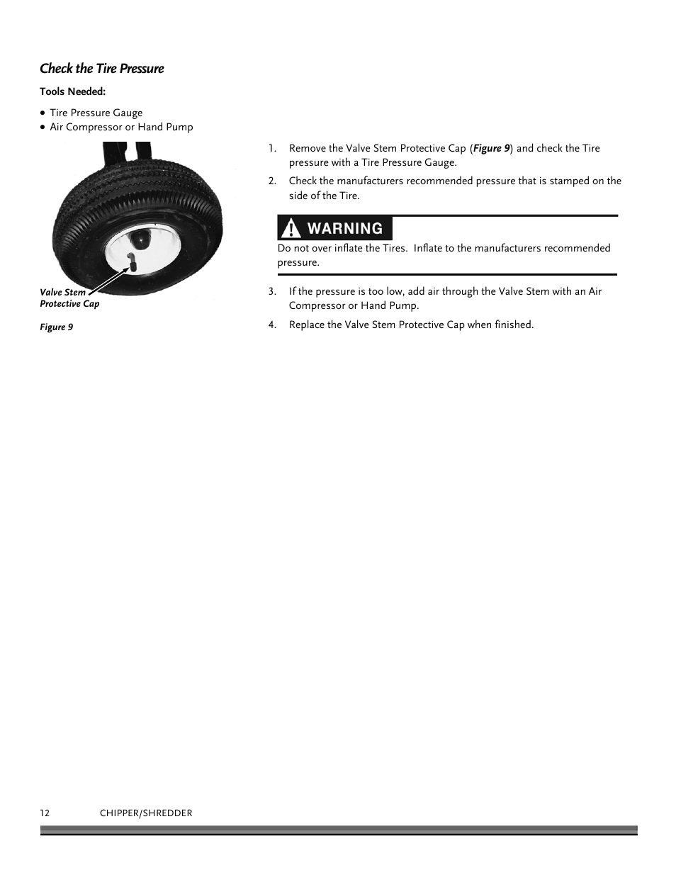 Check the tire pressure | DR Power 8 FPT User Manual | Page 12 / 32