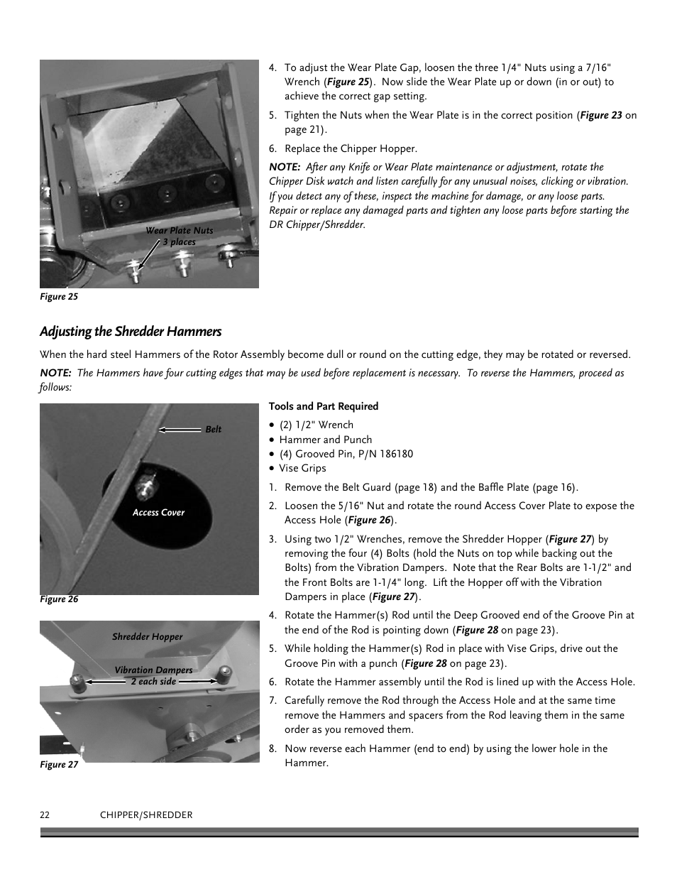 Adjusting the shredder hammers | DR Power 8 FPT User Manual | Page 22 / 32