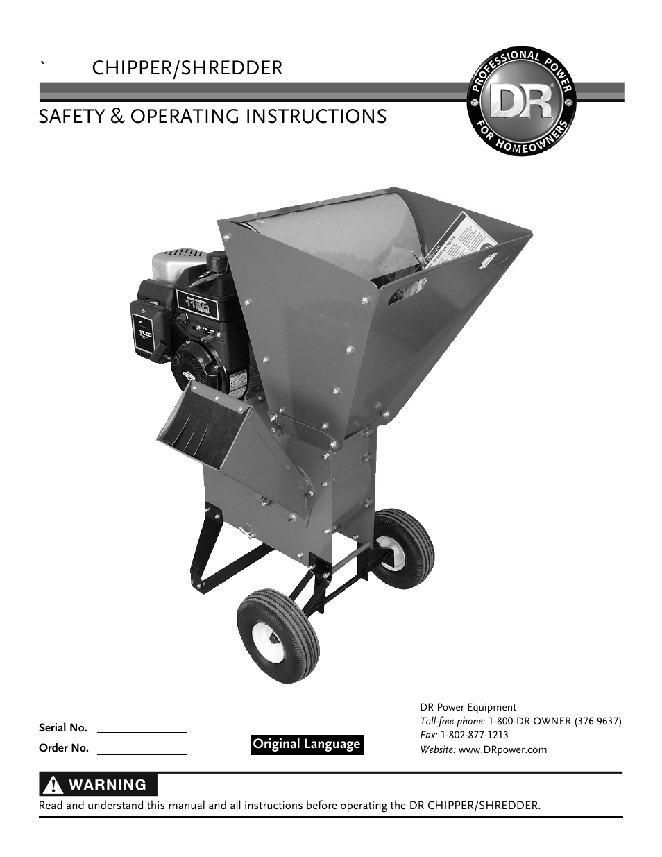 DR Power 11.5 FPT User Manual | 36 pages