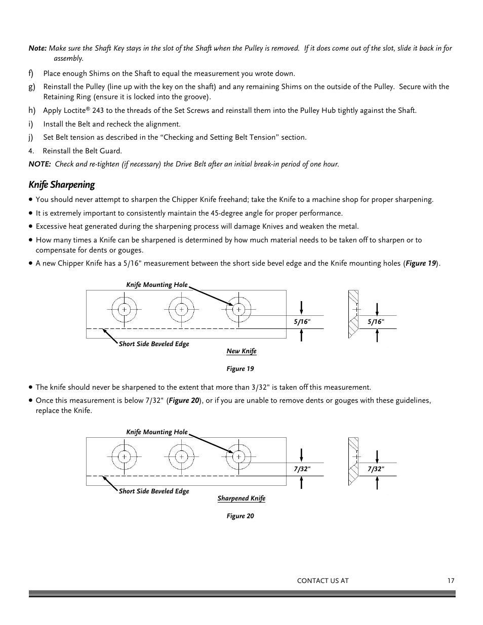 Knife sharpening | DR Power 11.5 FPT User Manual | Page 17 / 36