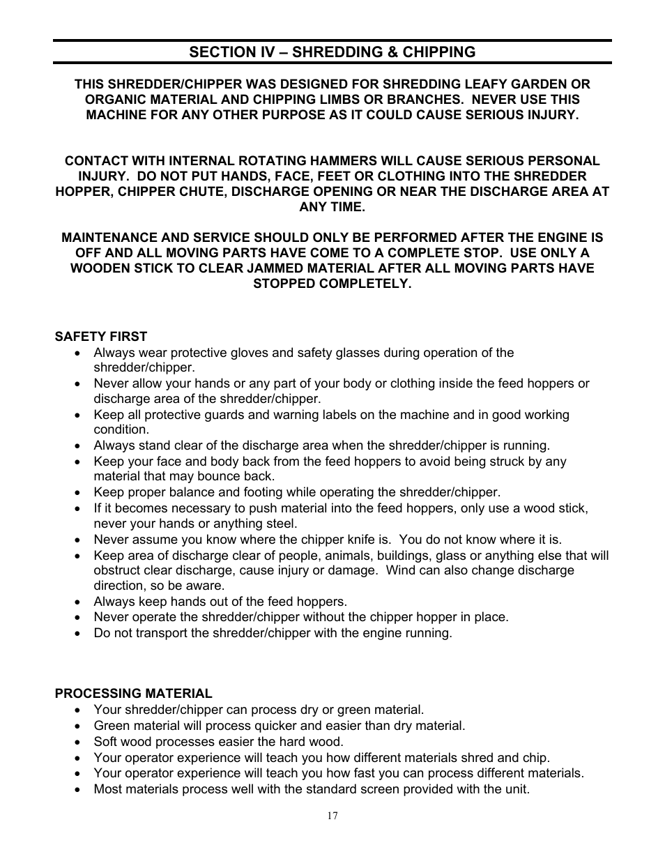 DR Power 18 HP (June 2004 - Present) User Manual | Page 17 / 36