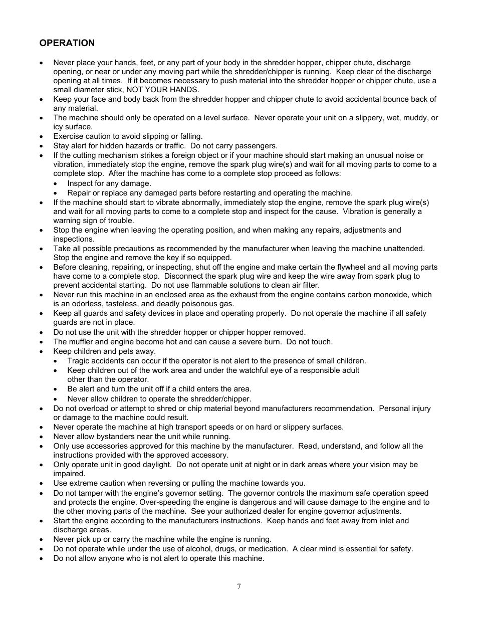 Operation | DR Power 18 HP (June 2004 - Present) User Manual | Page 7 / 36