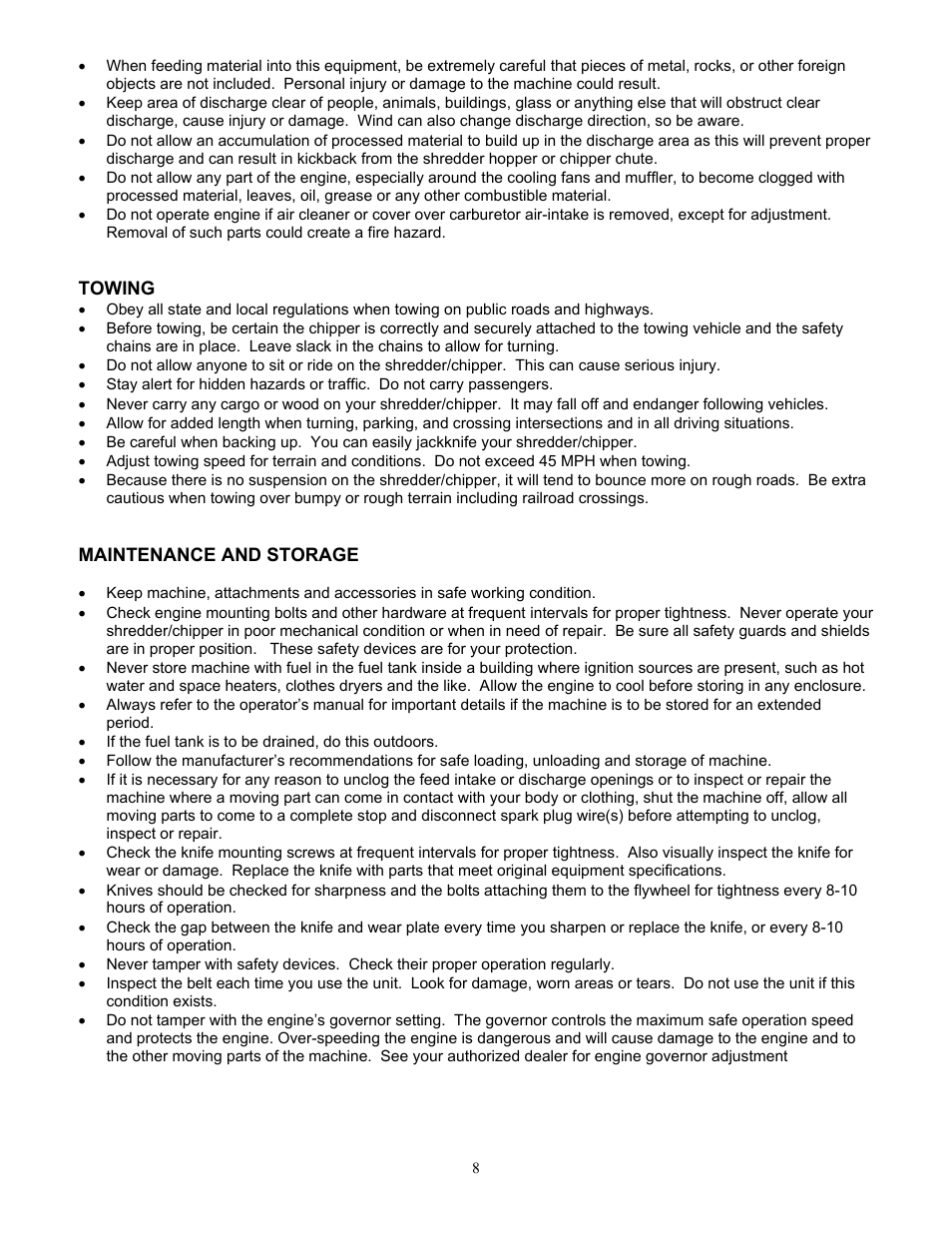 Maintenance and storage | DR Power 18 HP (June 2004 - Present) User Manual | Page 8 / 36