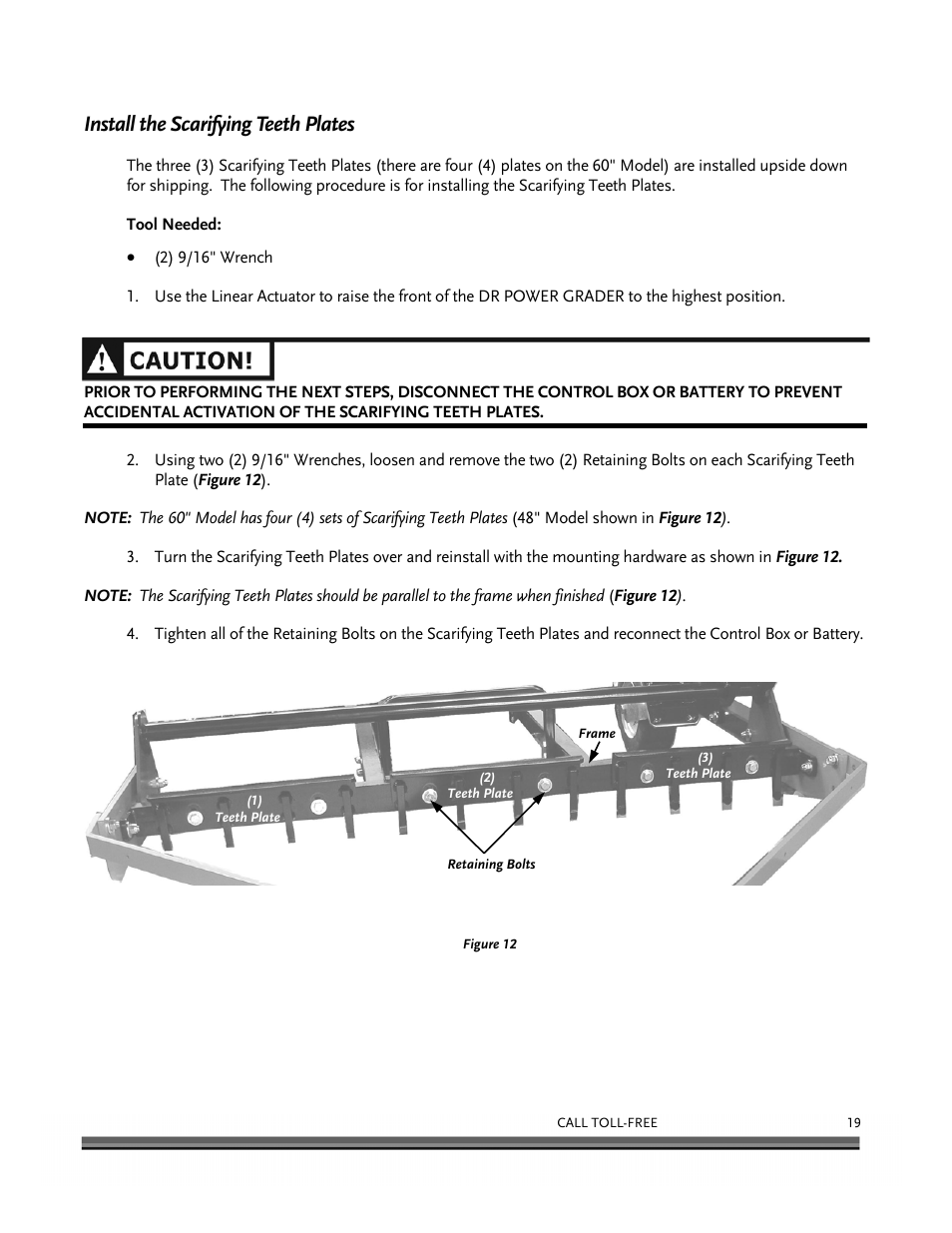 Install the scarifying teeth plates | DR Power 48 Power Grader without Remote User Manual | Page 23 / 42