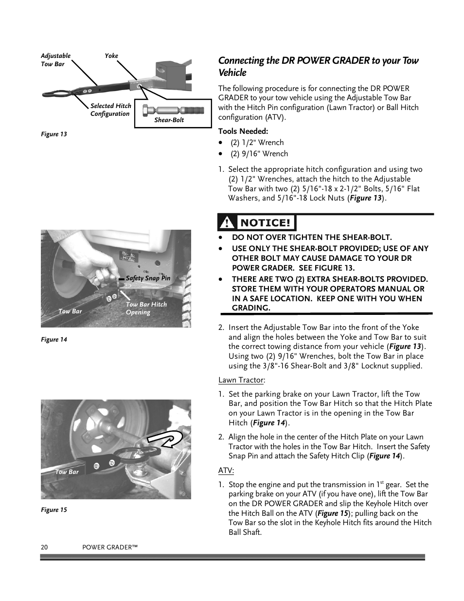Connecting the dr power grader to your tow vehicle | DR Power 48 Power Grader without Remote User Manual | Page 24 / 42
