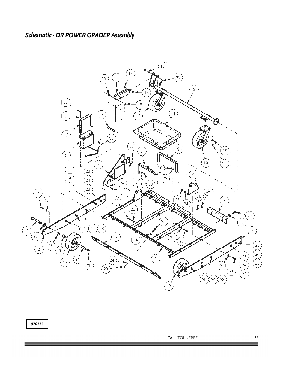 Schematic - dr power grader assembly | DR Power 48 Power Grader without Remote User Manual | Page 37 / 42