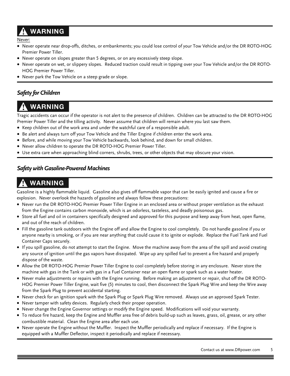 DR Power Premier Tow-Behind Power Tiller Roto-Hog (Dec. 2012 - Present) User Manual | Page 5 / 26