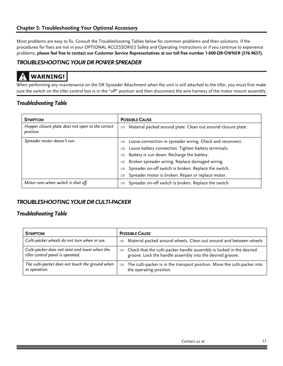 DR Power Power Tiller Cultipacker Roto-Hog User Manual | Page 17 / 24