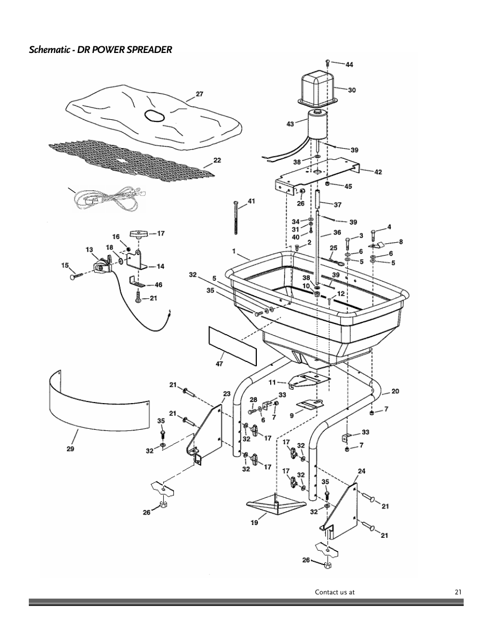 Schematic - dr power spreader | DR Power Power Tiller Cultipacker Roto-Hog User Manual | Page 21 / 24