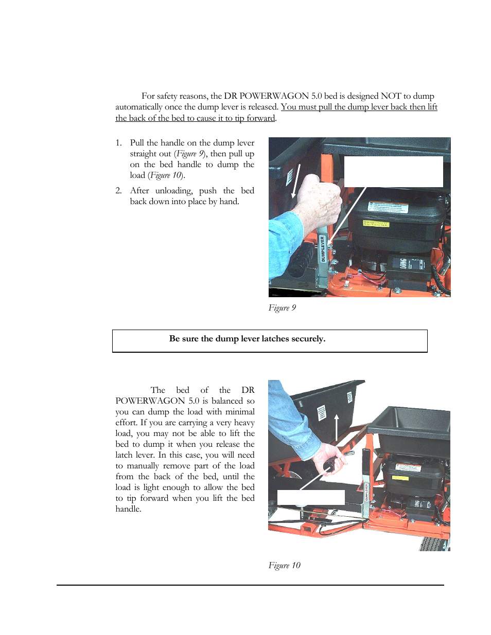 Dumping | DR Power 5.00 HP Power Wagon User Manual | Page 18 / 40