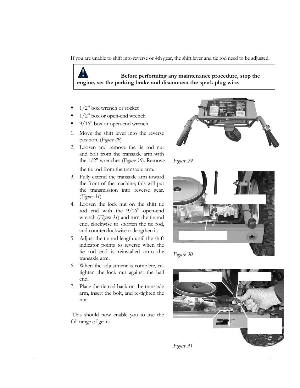 Adjusting the shift lever | DR Power 5.00 HP Power Wagon User Manual | Page 31 / 40