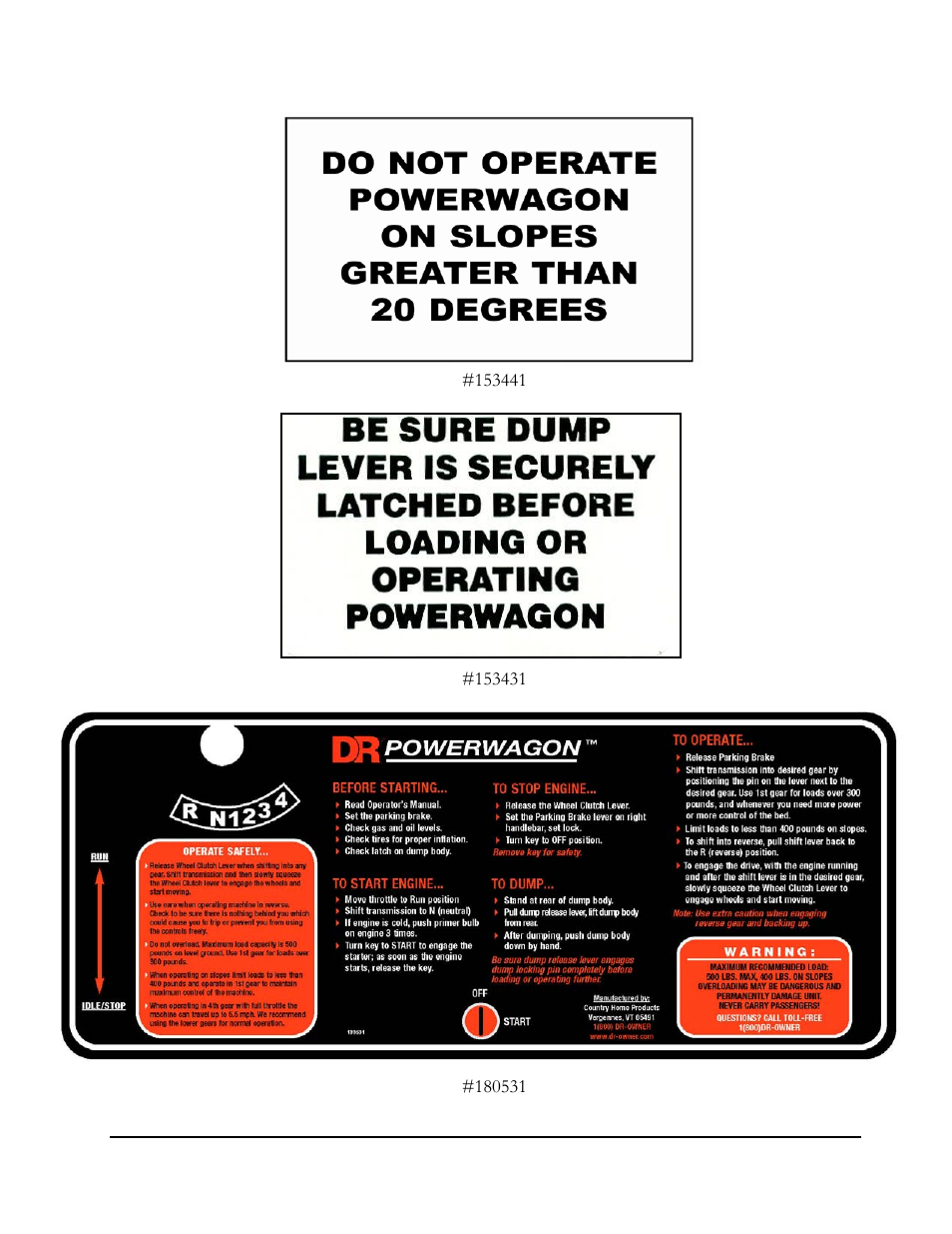 DR Power 5.00 HP Power Wagon User Manual | Page 6 / 40