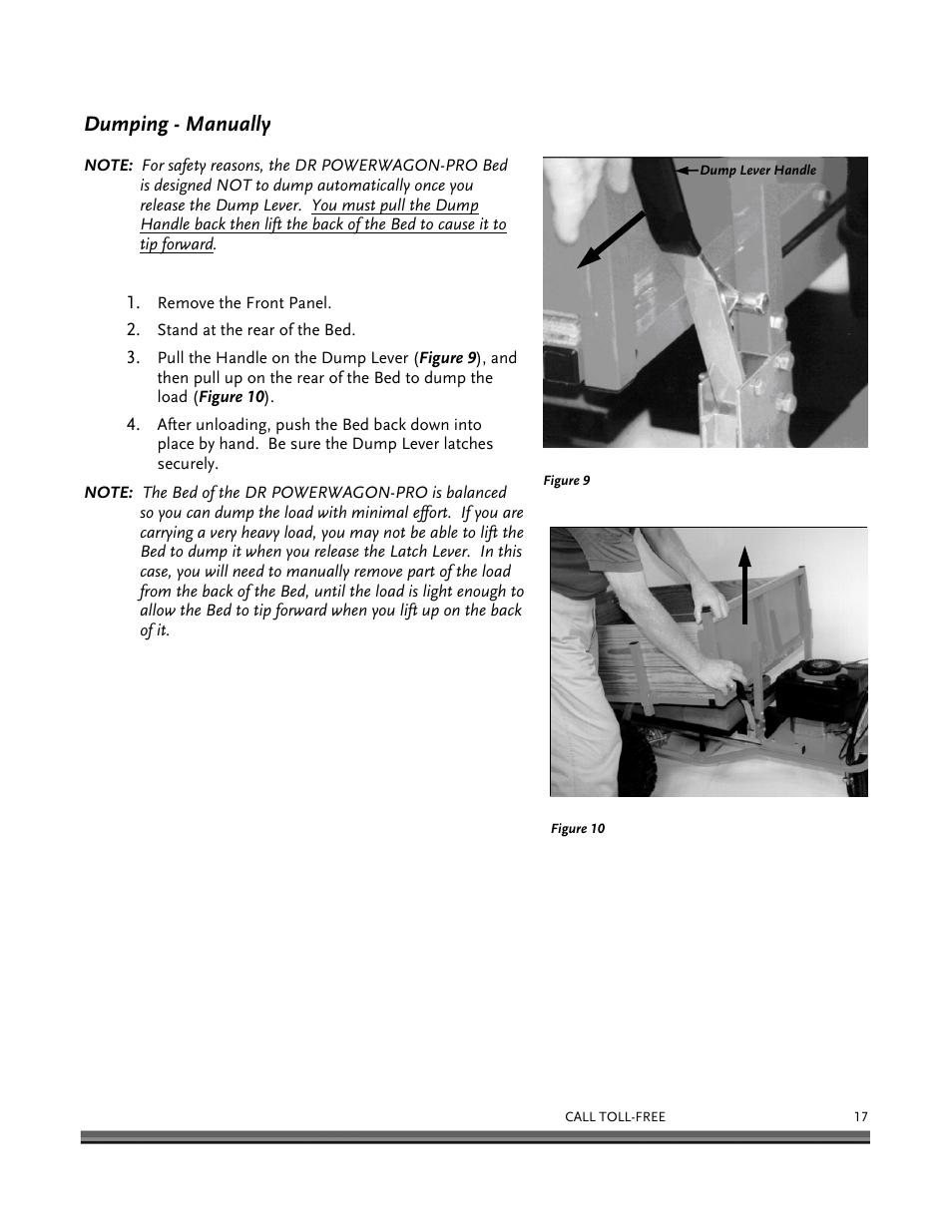 Dumping - manually | DR Power 8.25 Pro Power Wagon (February 2007 - February 2009) User Manual | Page 21 / 54