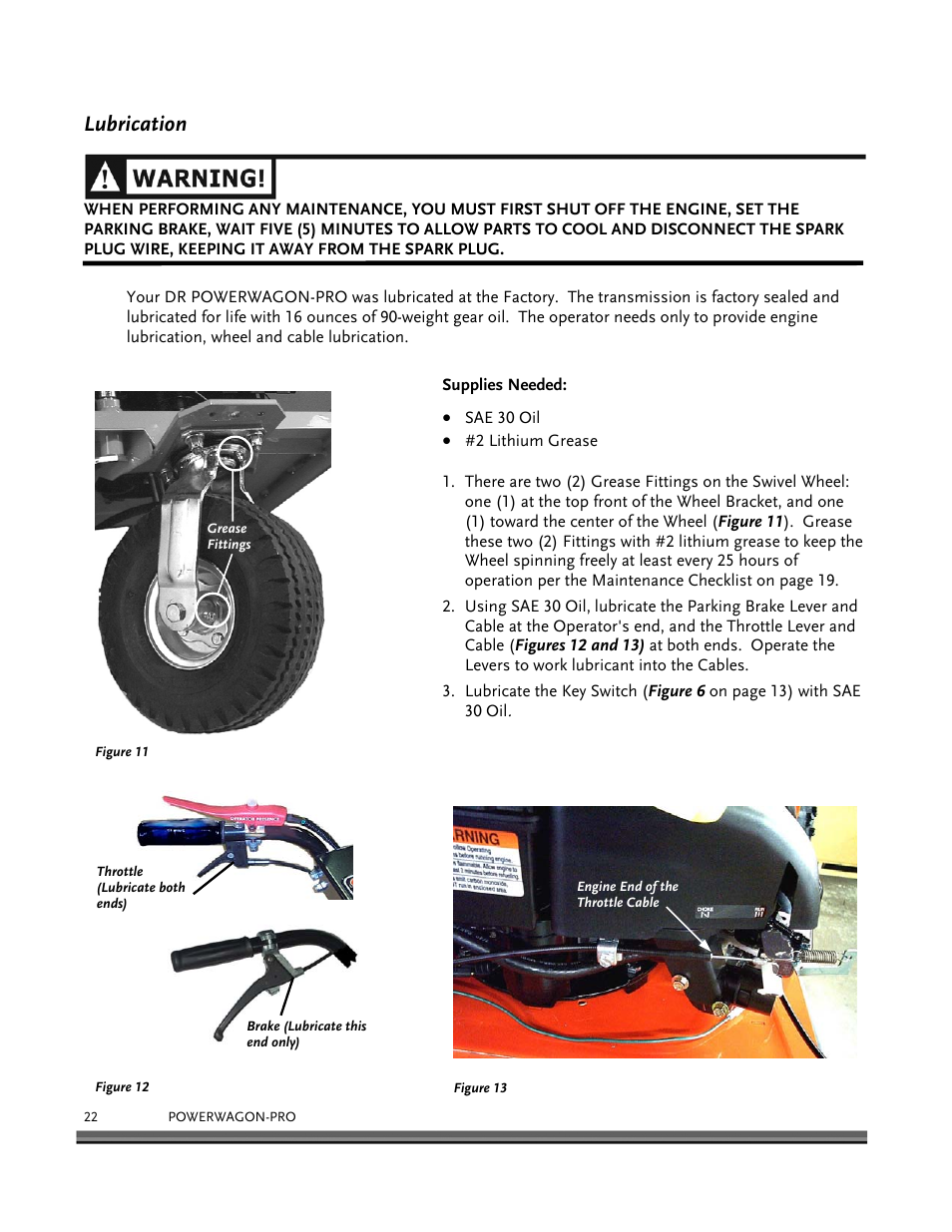 Lubrication | DR Power 8.25 Pro Power Wagon (February 2007 - February 2009) User Manual | Page 26 / 54