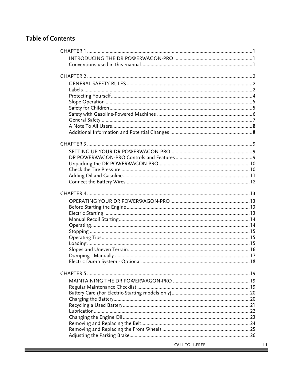 DR Power 8.25 Pro Power Wagon (February 2007 - February 2009) User Manual | Page 3 / 54