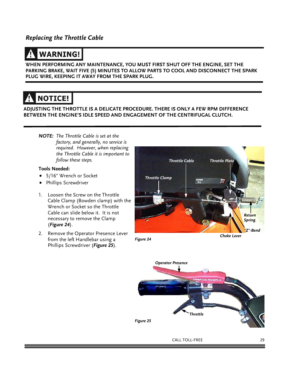 Replacing the throttle cable | DR Power 8.25 Pro Power Wagon (February 2007 - February 2009) User Manual | Page 33 / 54