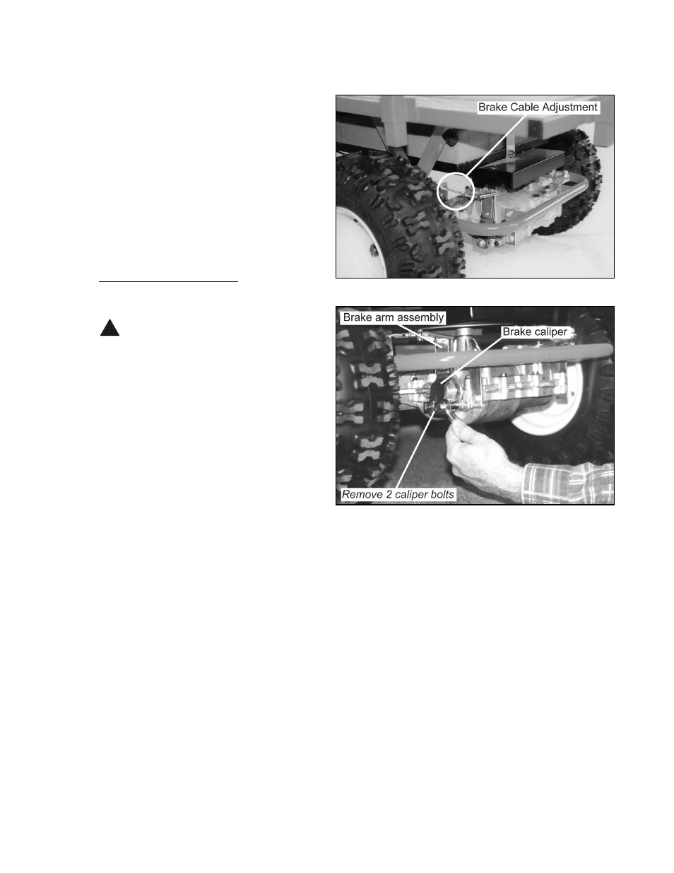 Brake cable adjustment | DR Power 6.0 HP Pro Power Wagon (June 2002 - January 2007) User Manual | Page 19 / 29