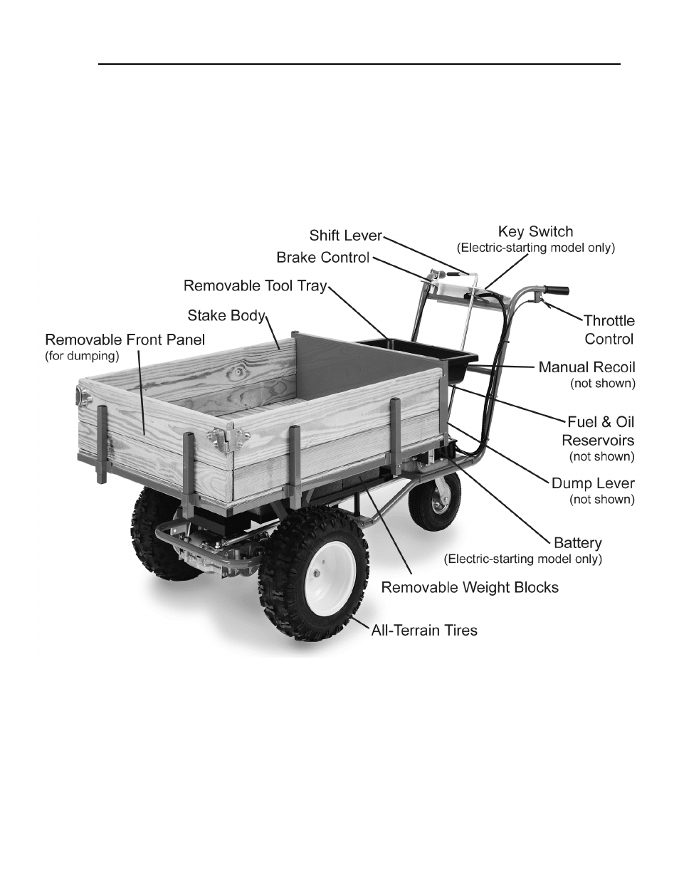 Controls & features | DR Power 6.0 HP Pro Power Wagon (June 2002 - January 2007) User Manual | Page 9 / 29