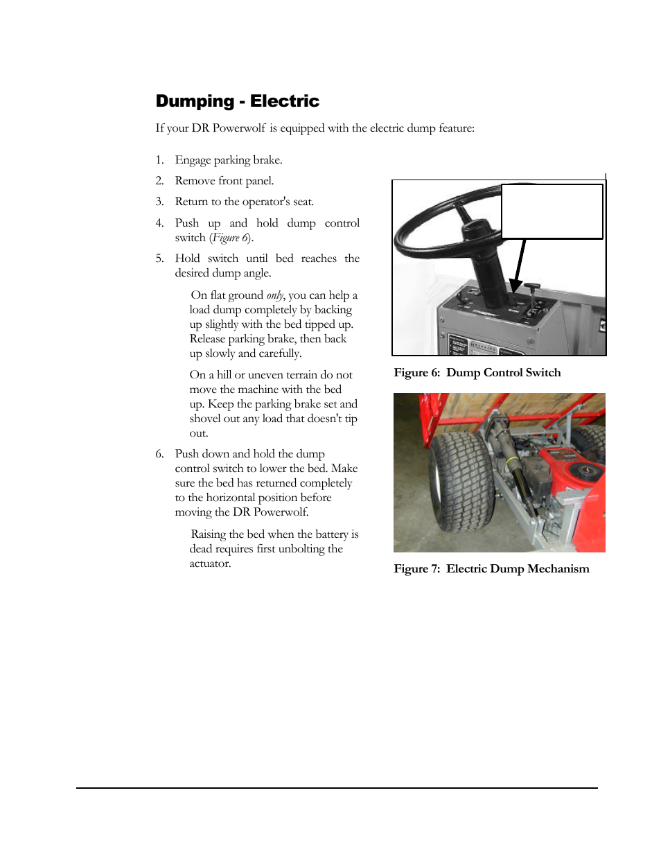 Dumping - electric | DR Power Powerwolf Power Wagon User Manual | Page 21 / 52