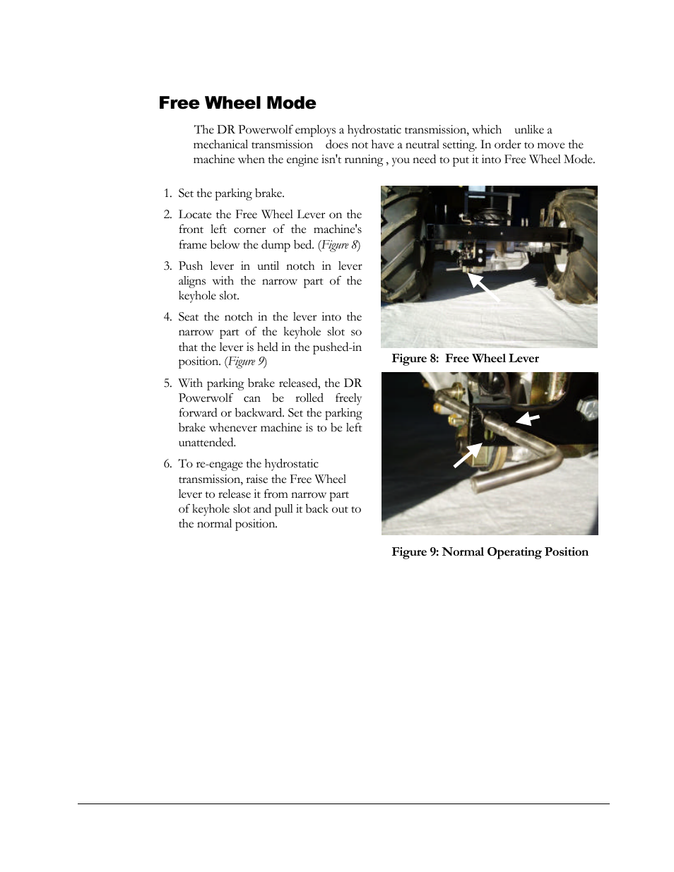 Free wheel mode | DR Power Powerwolf Power Wagon User Manual | Page 22 / 52