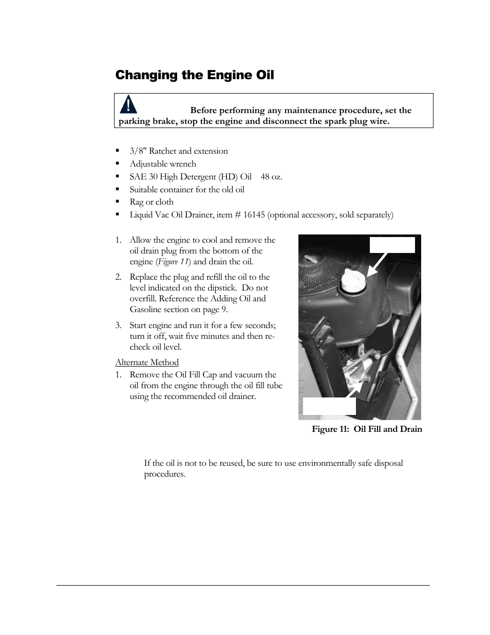 Changing the engine oil | DR Power Powerwolf Power Wagon User Manual | Page 26 / 52