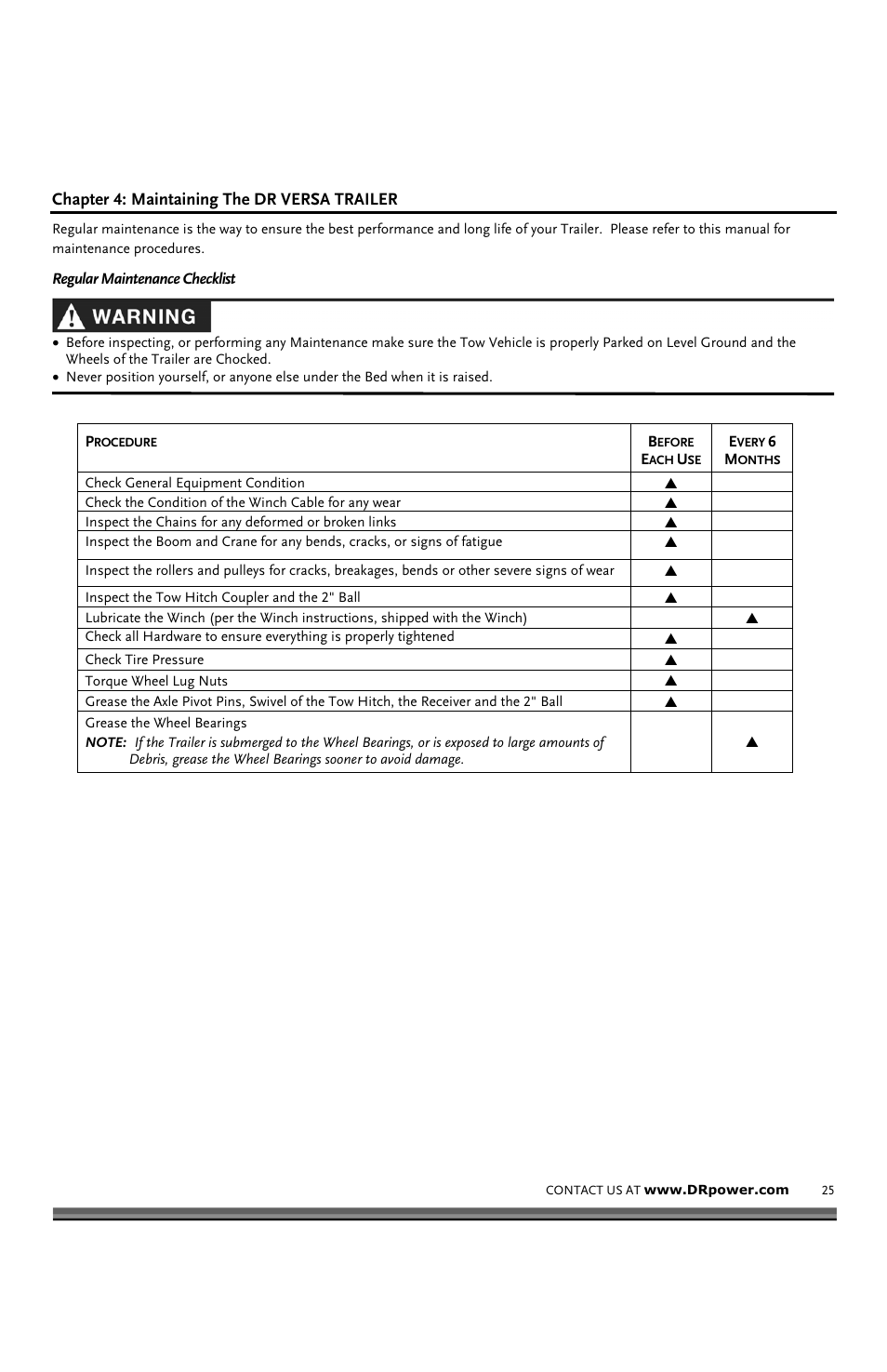 DR Power VT1 (1-ton) (Feb 2012 - Present) User Manual | Page 25 / 38