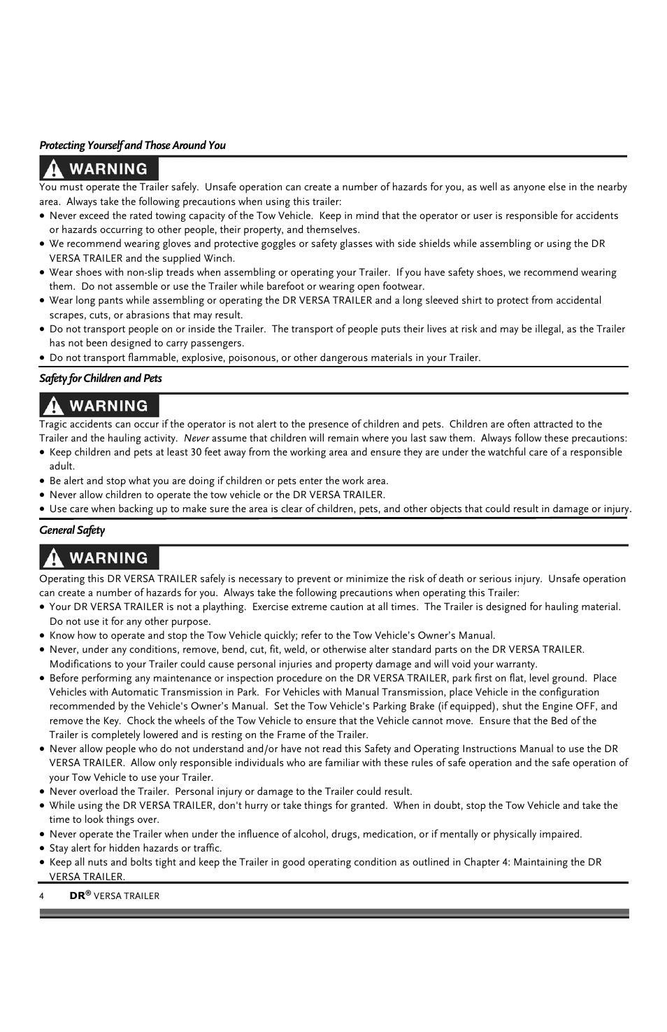 DR Power VT1 (1-ton) (Feb 2012 - Present) User Manual | Page 4 / 38