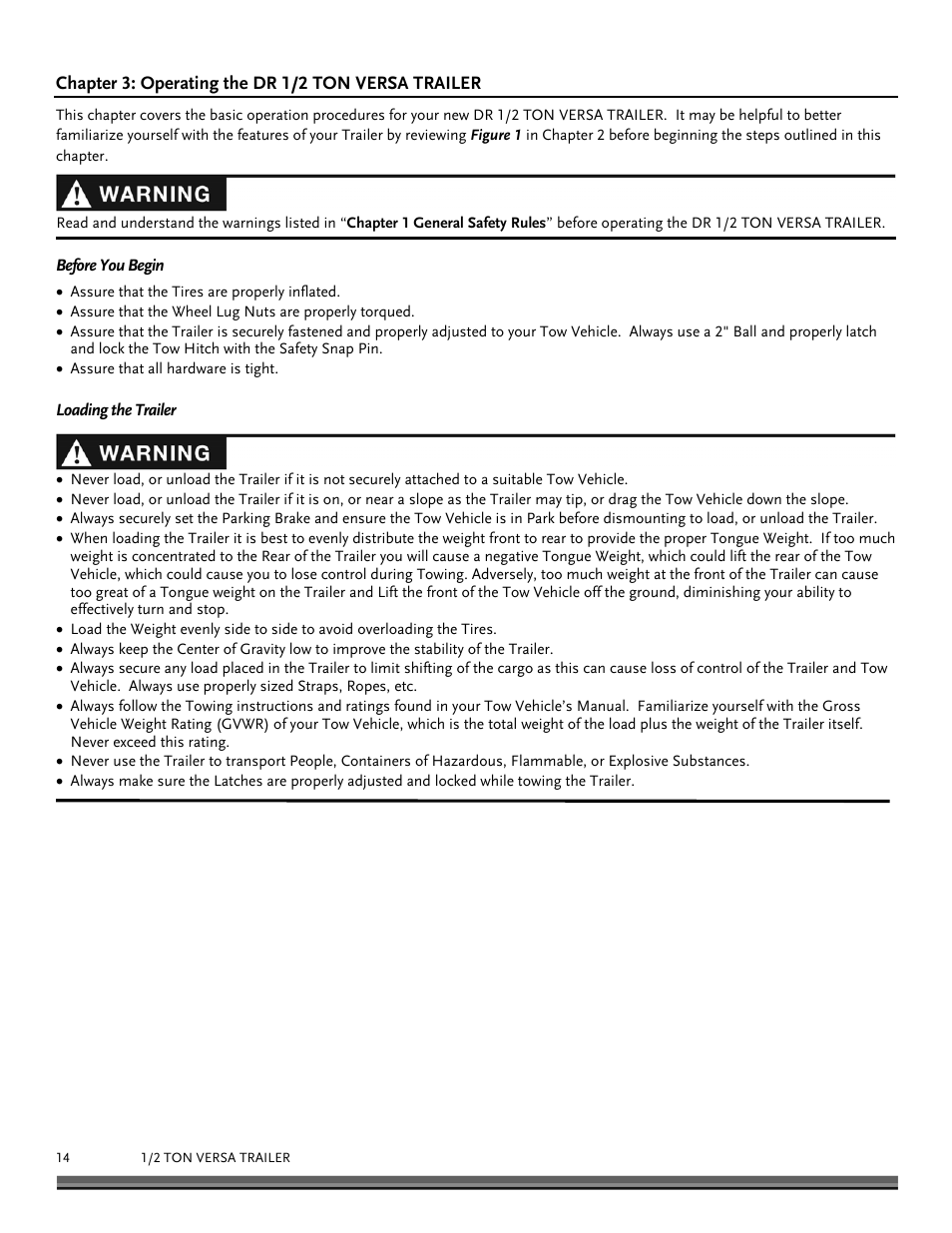 DR Power LT 1 (1/2-ton) (March 2012 - Present) User Manual | Page 14 / 28