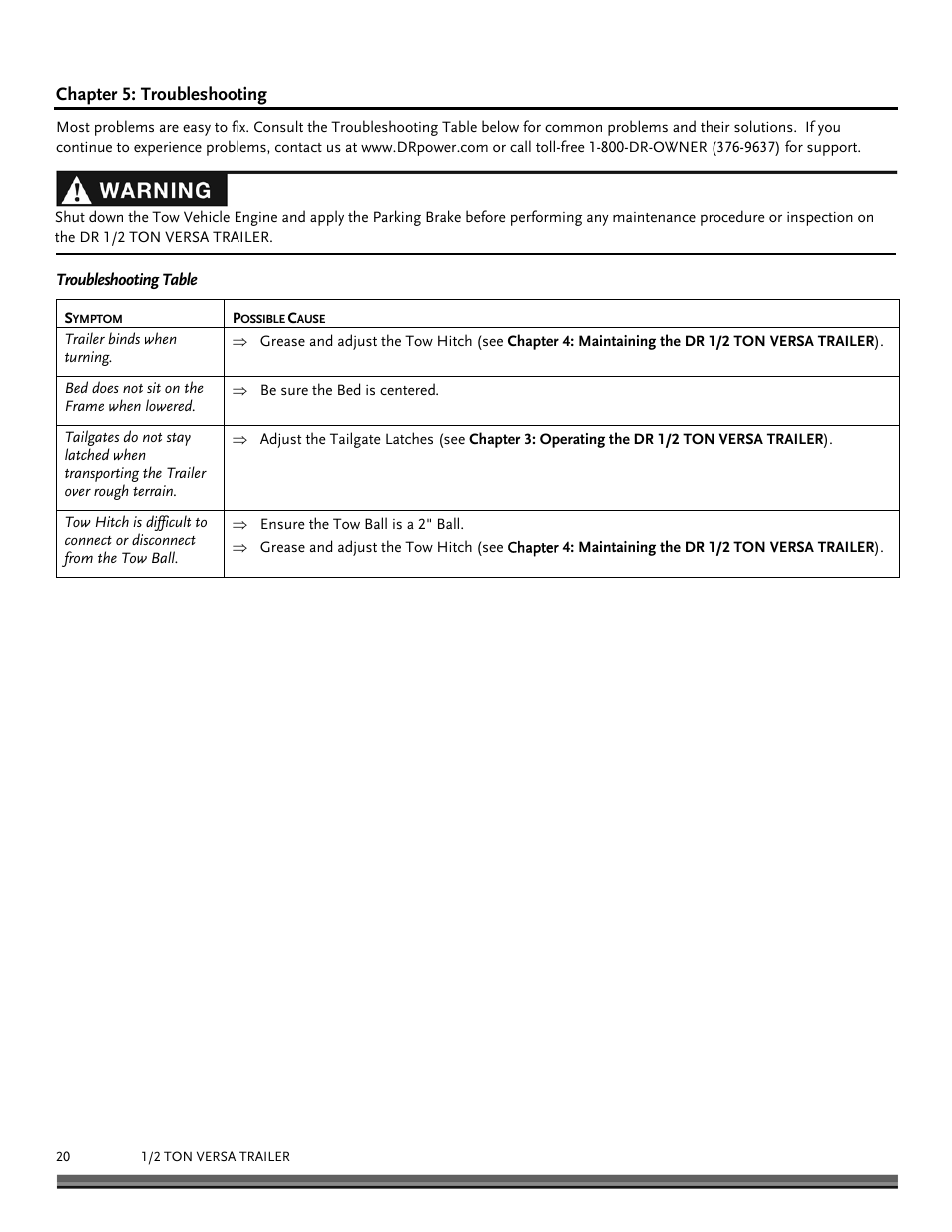 DR Power LT 1 (1/2-ton) (March 2012 - Present) User Manual | Page 20 / 28