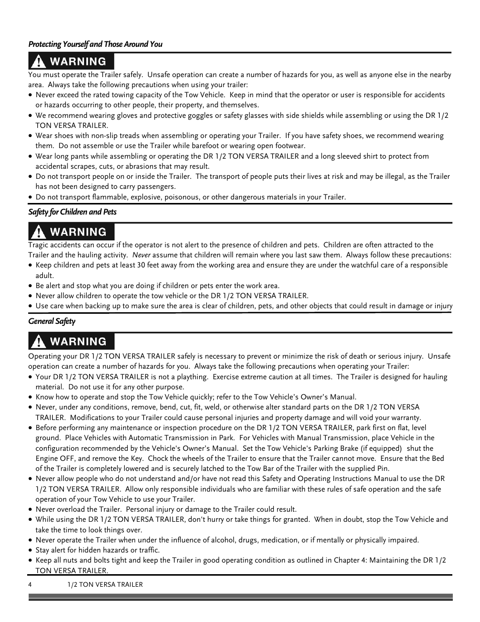 DR Power LT 1 (1/2-ton) (March 2012 - Present) User Manual | Page 4 / 28