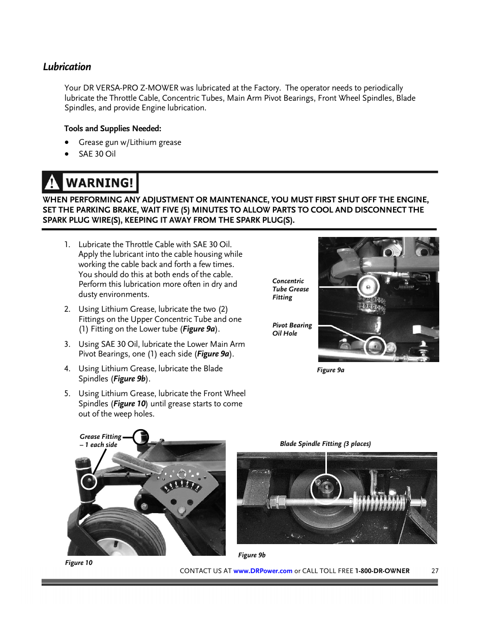Lubrication | DR Power Z-Mower 19.5 HP Versa-Pro User Manual | Page 31 / 84