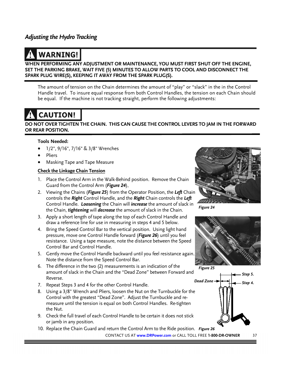 Adjusting the hydro tracking | DR Power Z-Mower 19.5 HP Versa-Pro User Manual | Page 41 / 84