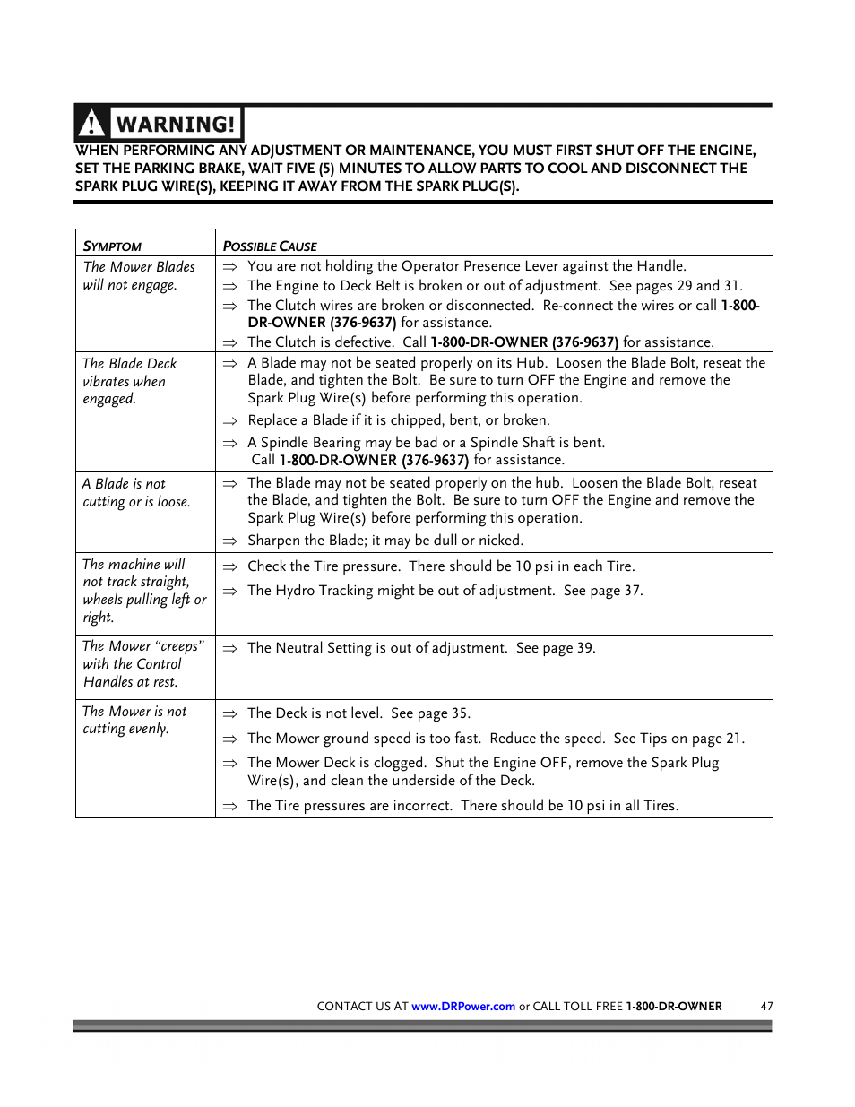 DR Power Z-Mower 19.5 HP Versa-Pro User Manual | Page 51 / 84