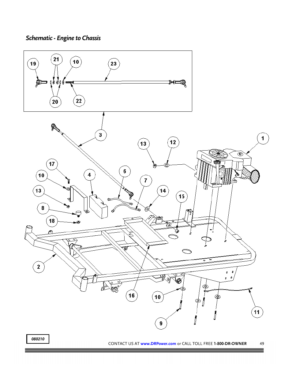 Schematic - engine to chassis | DR Power Z-Mower 19.5 HP Versa-Pro User Manual | Page 53 / 84