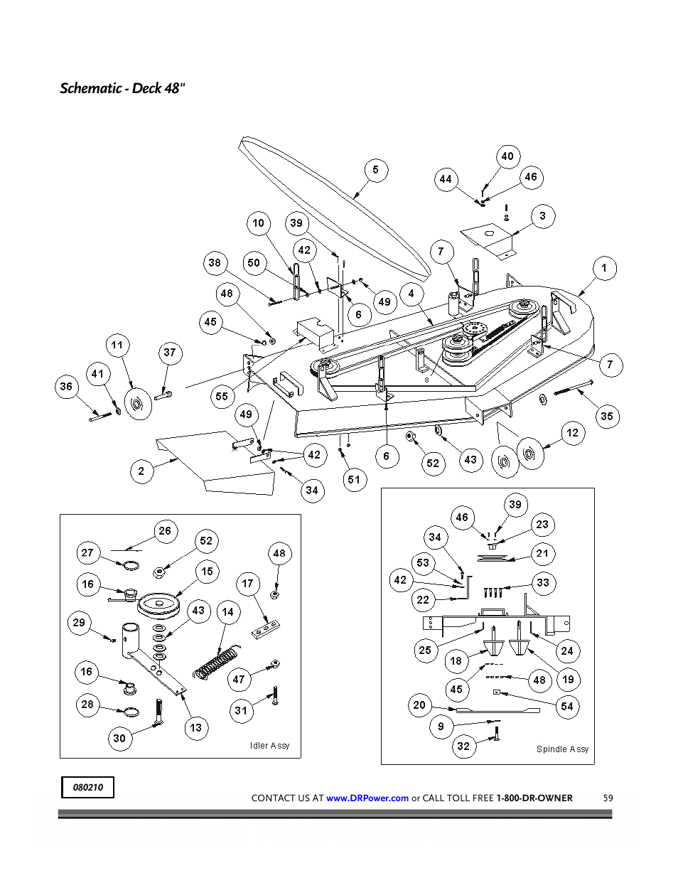 Schematic - deck 48 | DR Power Z-Mower 19.5 HP Versa-Pro User Manual | Page 63 / 84