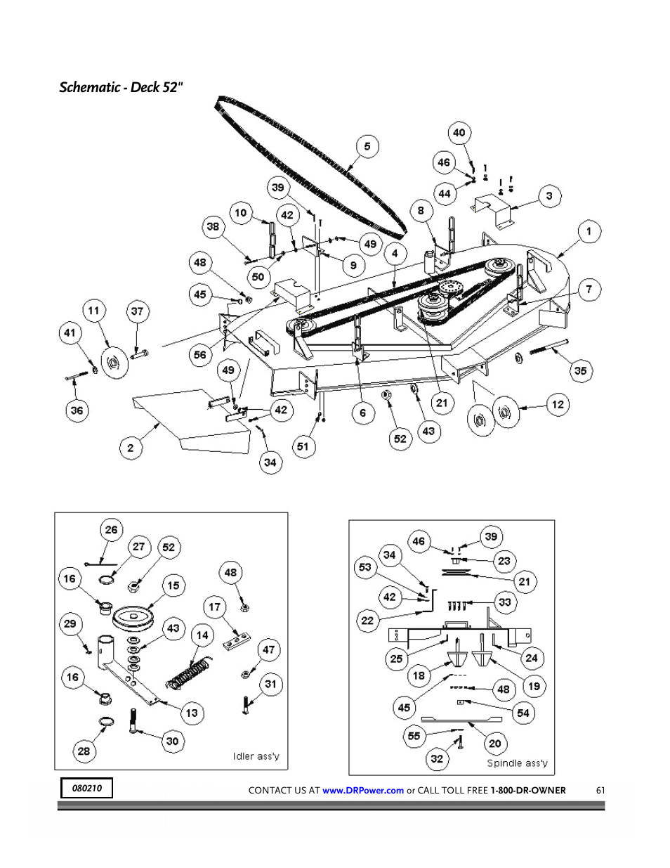 Schematic - deck 52 | DR Power Z-Mower 19.5 HP Versa-Pro User Manual | Page 65 / 84