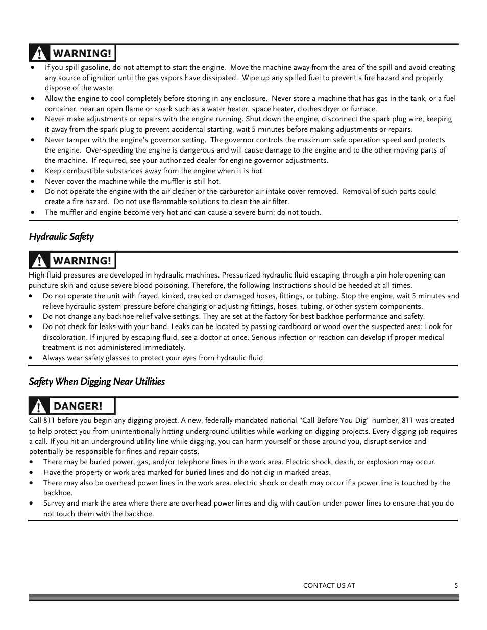 DR Power Towable Backhoe User Manual | Page 5 / 40
