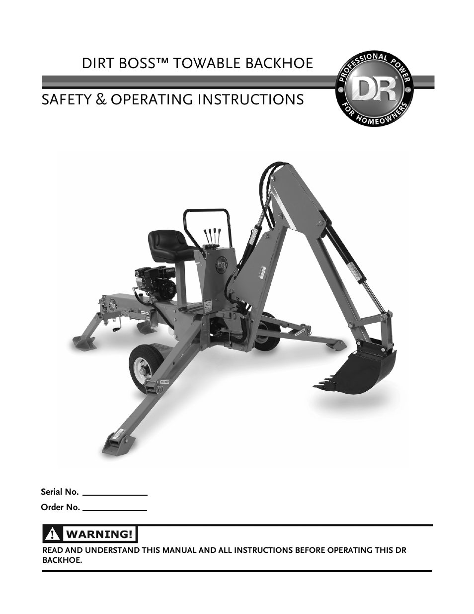 DR Power Backhoe 2008 User Manual | 68 pages