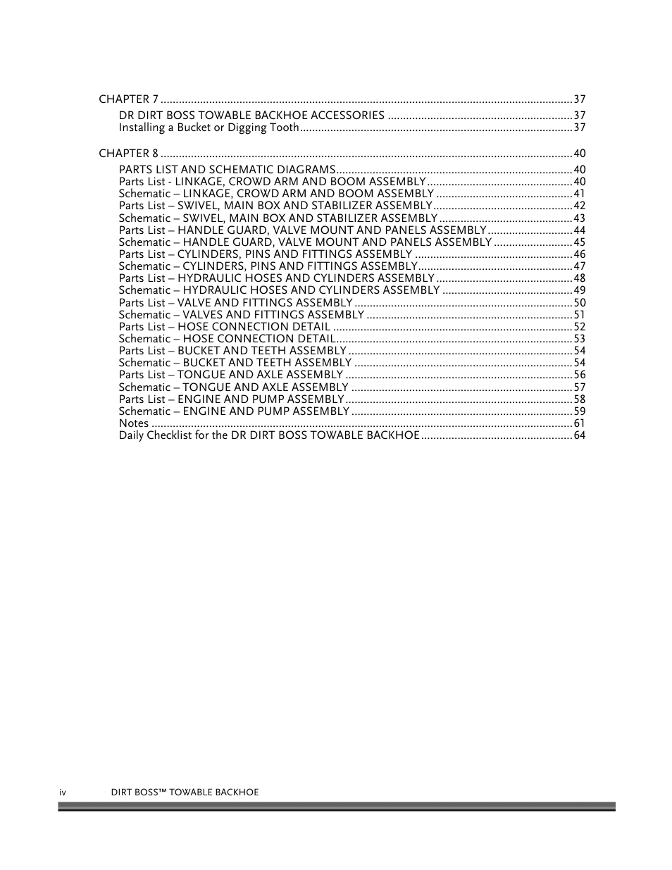 DR Power Backhoe 2008 User Manual | Page 4 / 68