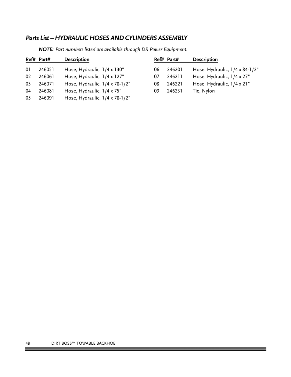 DR Power Backhoe 2008 User Manual | Page 52 / 68