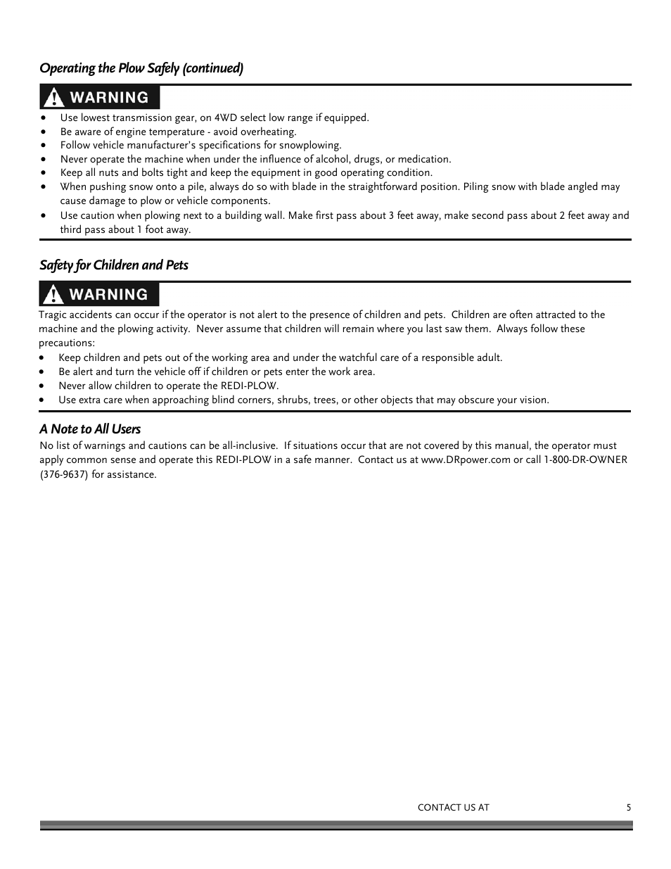 DR Power Redi-Plow ATV (Sept. 2013 - Present) User Manual | Page 5 / 12