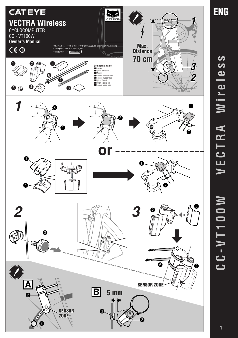 CatEye CC-VT100W User Manual | 3 pages